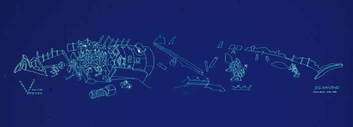 An isometric projection of the Xantho wreck
